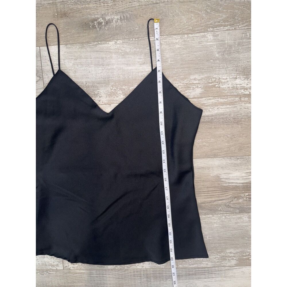 Shinestar Black Textured Cami Tank Top Spaghetti Strap V-Neck Sleeveless Blouse - Picture 5 of 7